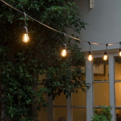 Luz de cuerda exterior de PVC E26 E27 S14 Edison Incluye bombilla LED resistente al agua G40