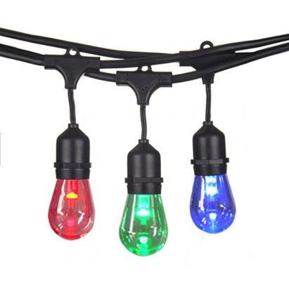 Luz de hadas de cuerdas de goma de Navidad de cobre multicolor LED RGB