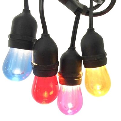 Luz de hadas de cuerdas de goma de Navidad de cobre multicolor LED RGB