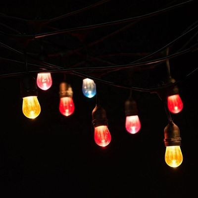 Luz de hadas de cuerdas de goma de Navidad de cobre multicolor LED RGB