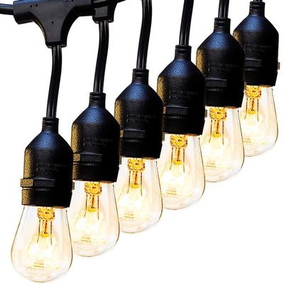 Estilo de Navidad 48ft S14 LED Edison bombillas de cuerda luces para interiores al aire libre