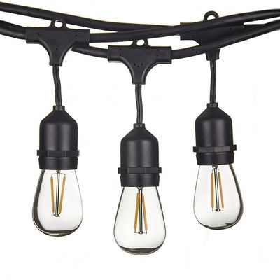 Estilo de Navidad 48ft S14 LED Edison bombillas de cuerda luces para interiores al aire libre