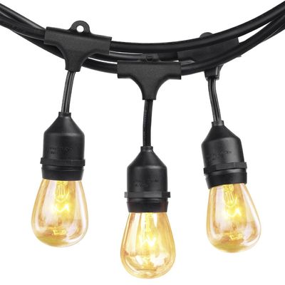 Luces de cuerdas de patio bien diseñadas con cable de alimentación para colores personalizados