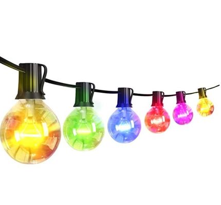 Luz de cuerda de 30FT al aire libre Cambio de color a prueba de agua con función atenuable