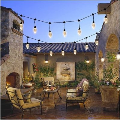 220v Iluminación al aire libre Festoon Globo lámpara guirnalda B22 E27 Socket String luz